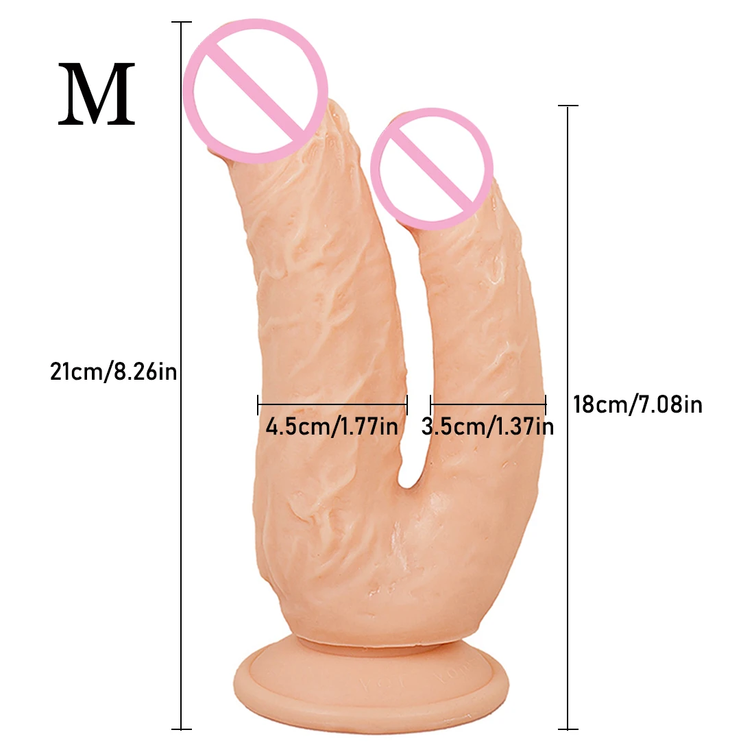Huge Double Dildos Stimulate Vagina and Anus Penis with Suction Cup Thick Phallus Soft Dick Sex Toys for Women Masturbation