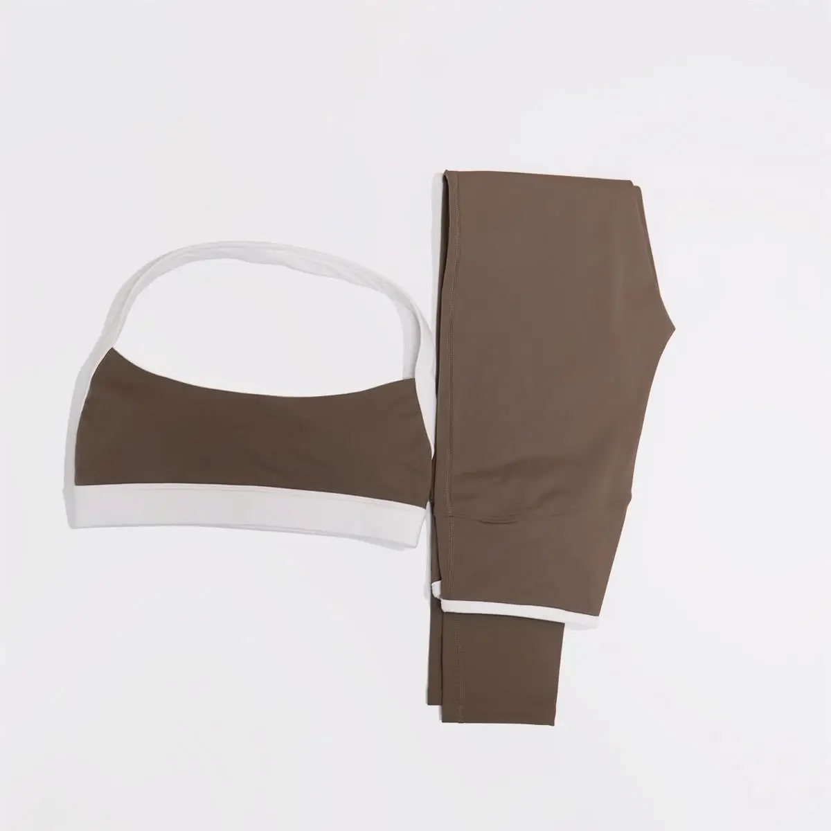 Women Summer Contrasting Sports Bra Shorts Set Female Two-Piece Set Running Shock-Absorbing Neck Hanging Underwear Yoga Set image 3