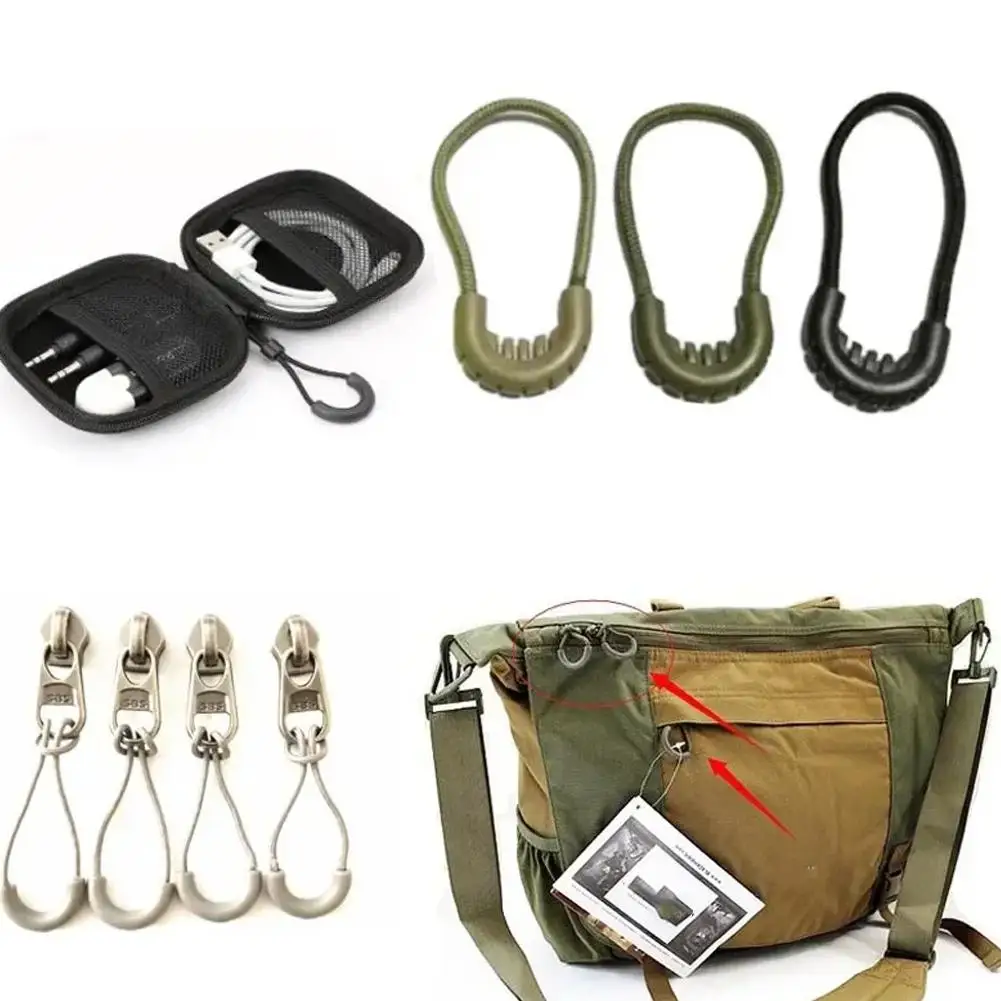 

U-shaped Zipper Head Outdoor Bag Zipper Accessories Head Injection Molding PU EDC Zipper Pulls Zip Rope Head Cord Multi-pur E9X4