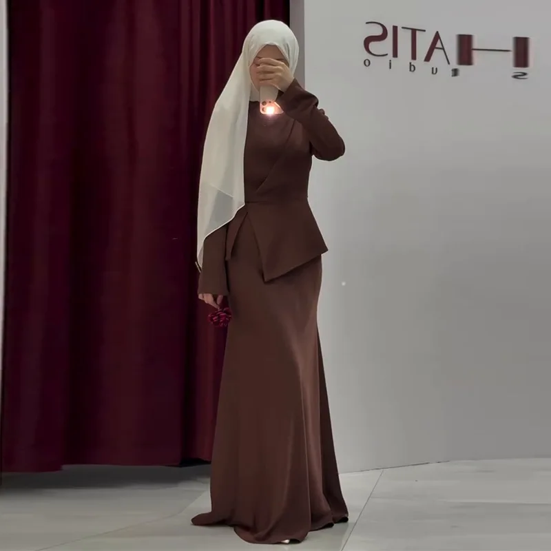 

Eid Skirt Suit Women Muslim Top Long Skirts 2 Piece Set Ramadan Dubai Tops Islam Party Ensemble Arabic Outfits Morocco 2026