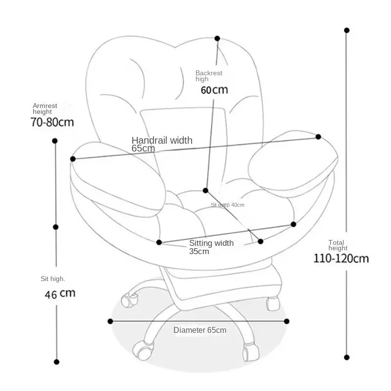편안한 침실 컴퓨터 사무실 의자, 발받침 여아 사무실 생활 싱글 소파, 앉거나 안락 의자, 가정용 책상 의자