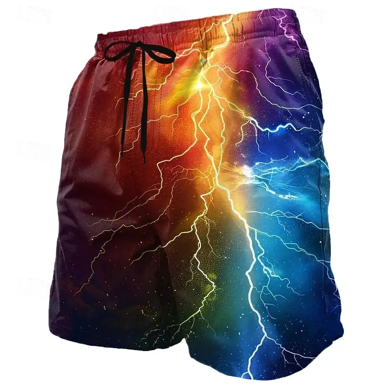 Fashion Printed Casual Men Shorts Elastic Waist Beach Daily Wear Outdoor Walking All Match Trendy Male Short Trousers