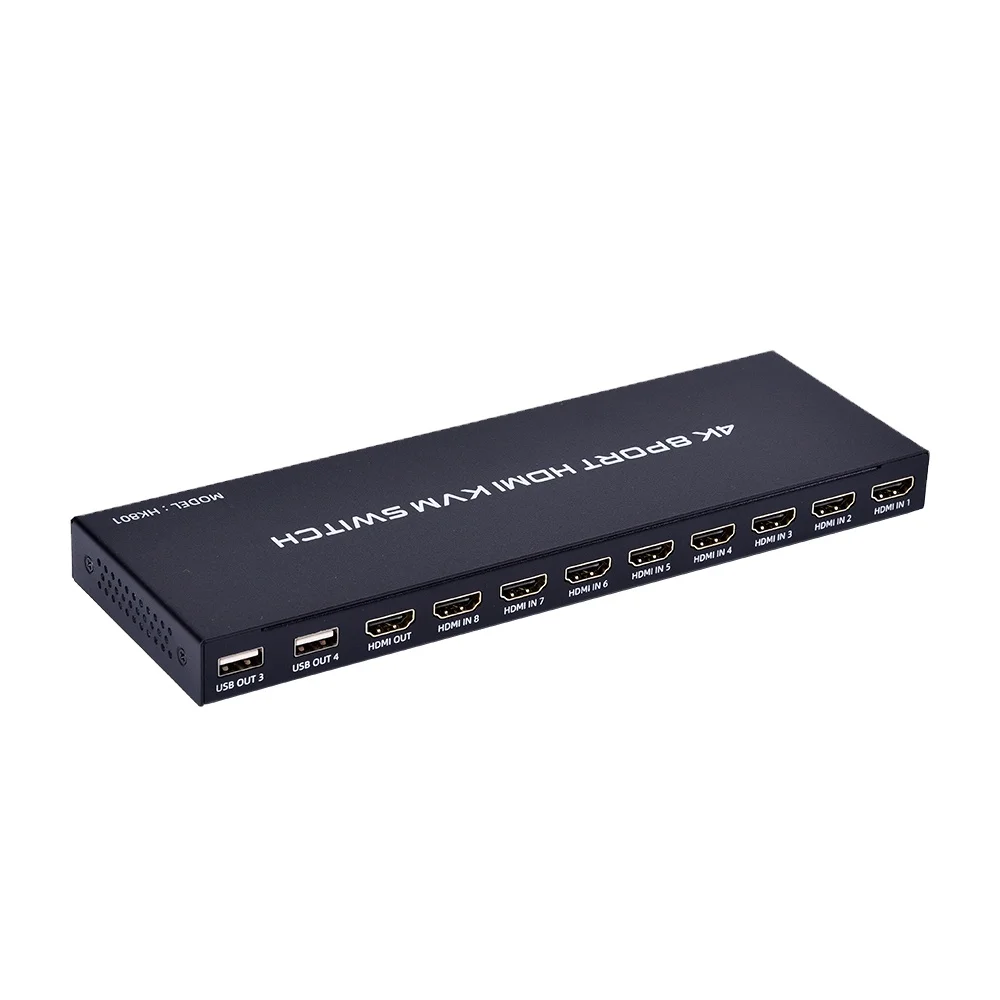 FJ-HK801 Fjgear 8 Port HDMI KVM Switch 4K 3840*2160/30Hz Manual Control Plastic Shell with Desktop Controller