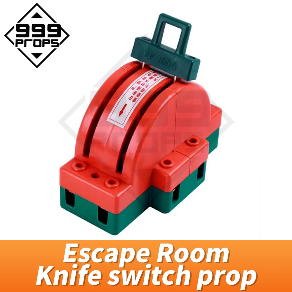 Move knife switch to open door Escape Room gadgets switches to correct position to unlock