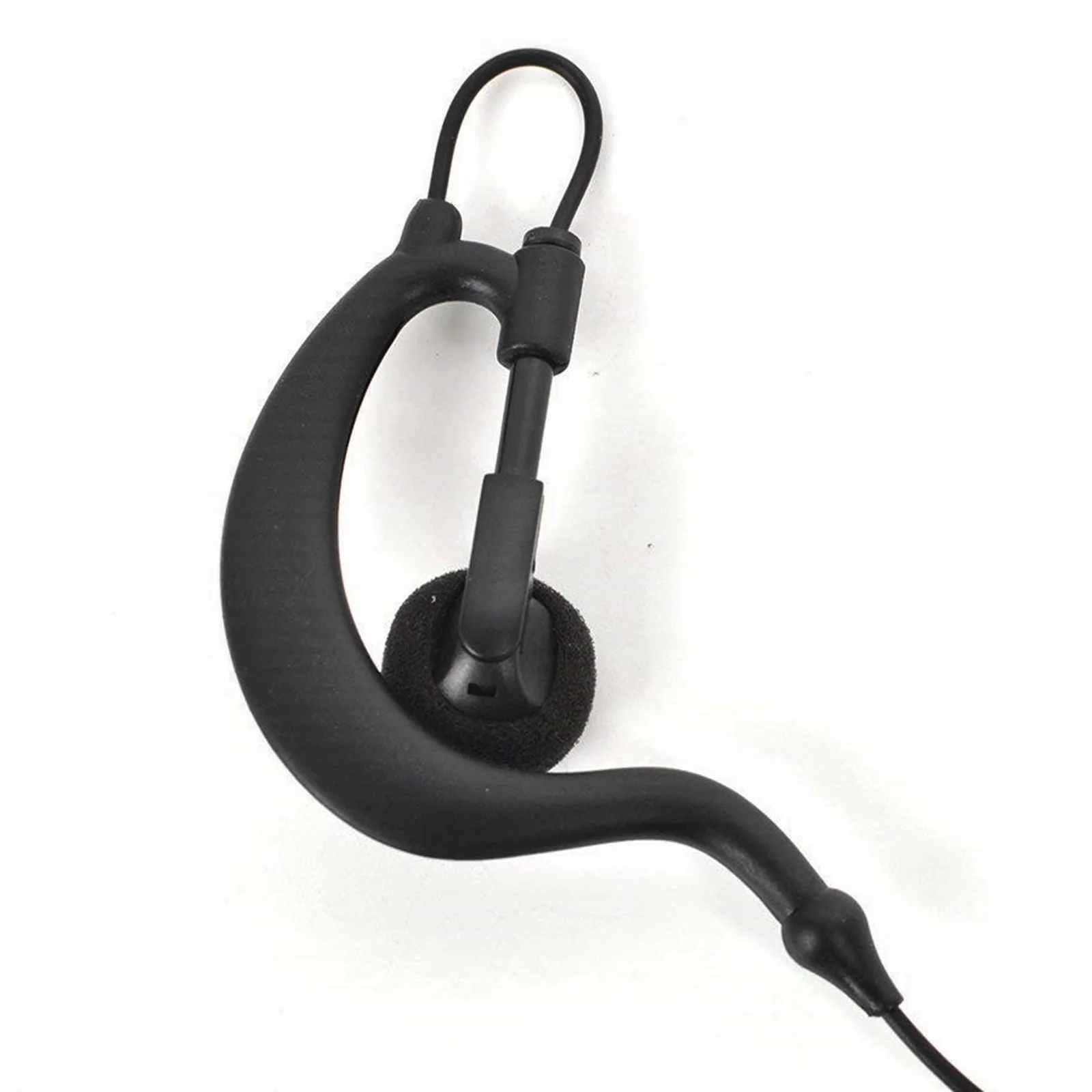 3.5mm Ear Hook Headset for Walkie Talkie Single Ear Radio Earpiece with Clip Single Earphone with Coiled Cable