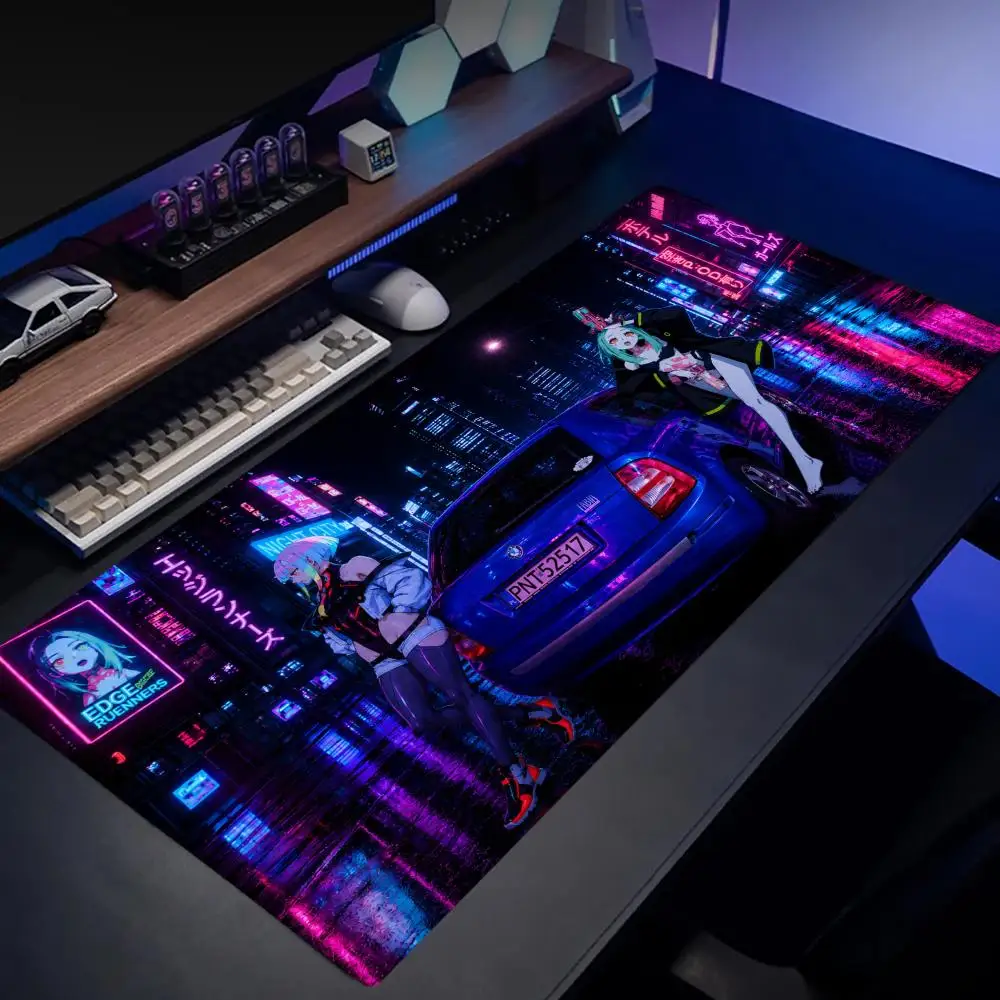 Neon Night Cityscape Mouse Pads Office Mat Gaming Mousepad Square Mouse Pad Computer Mat for PC Desktop Accessories Desk Gadgets