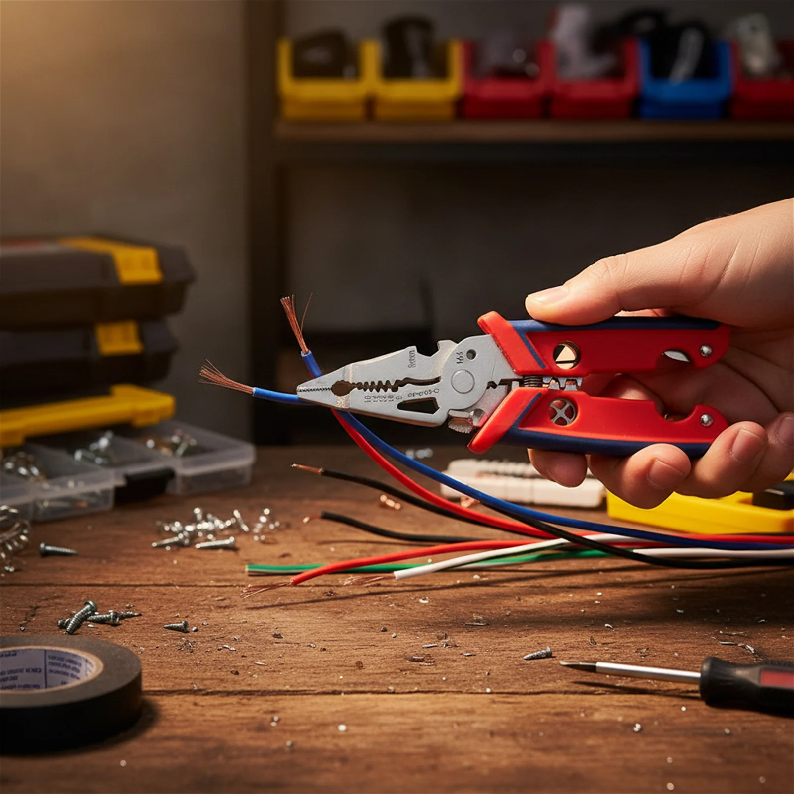 Descascador de fio de lâmina dupla multifuncional cortador de cabo antiderrapante alça liga de aço para eletricista diy uso industrial