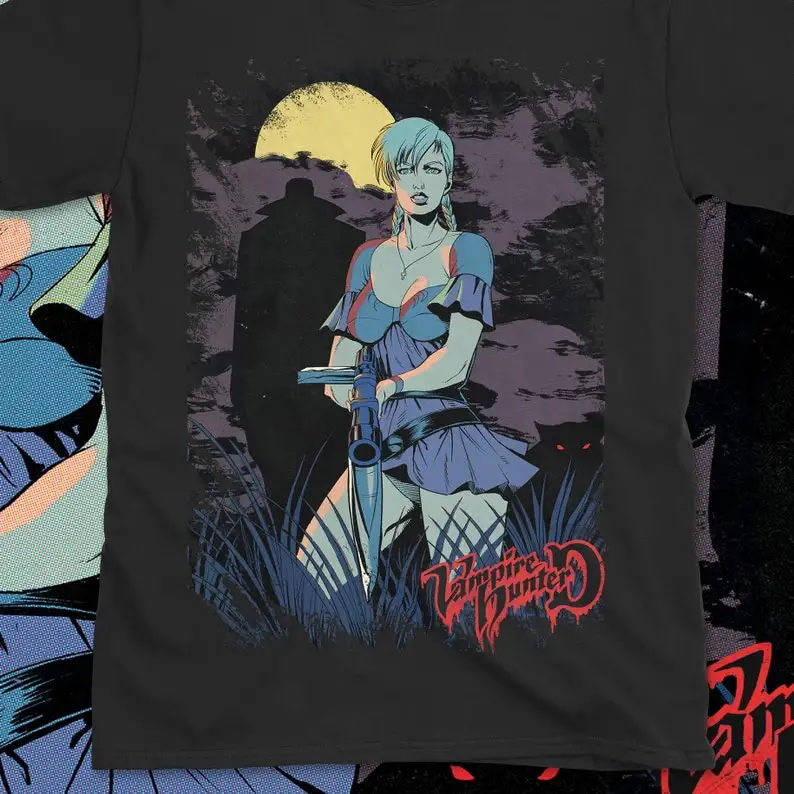 Vampire Hunter D Illustration T-Shirt by Wicked Anime, Toyoo Ashida, Doris Lang, Anime, Manga, 80s