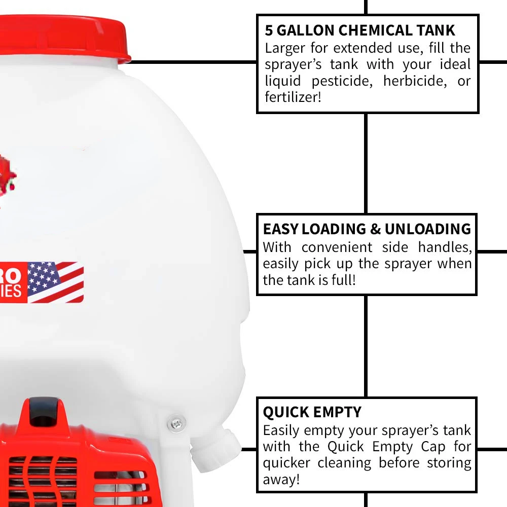 Opryskiwacz plecakowy o pojemności 5 galonów Pompa 450 PSI Opryskiwanie ogrodu z prętem nawadniającym do ochrony korzeni