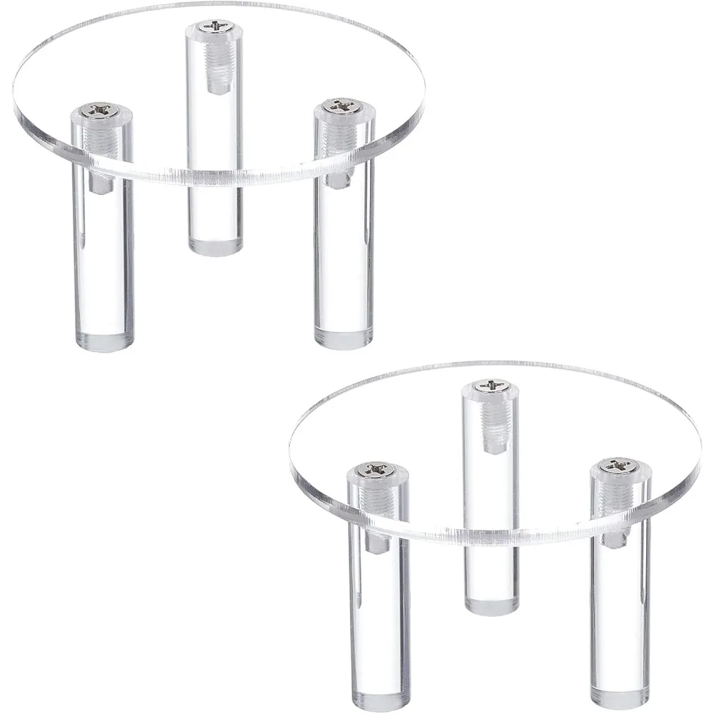 2Set Clear Ring Jewelry Display Stand 2 Sets Acrylic Organizer Pedestals for Rings & Earrings Decorative Display Stands