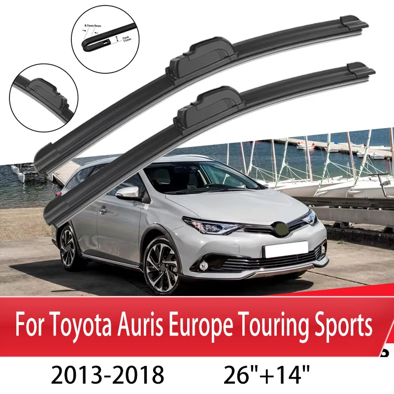 

Car Wiper Blades For Toyota Auris Europe Touring Sports 2013-2018 26"+14"Windshield Windscreen Clean Rubber Silicon Cars Wipers