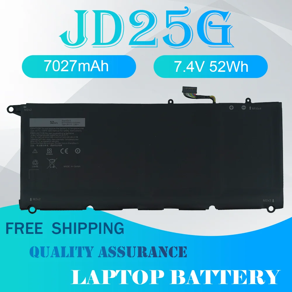 Batería JD25G 52Wh para Dell XPS 13D XPS 13D-9343 XPS 13D-9343-1808T 13-9350-D1508G 13-9350-350 13-9350-D1608 P54G JHXPY 90V7W