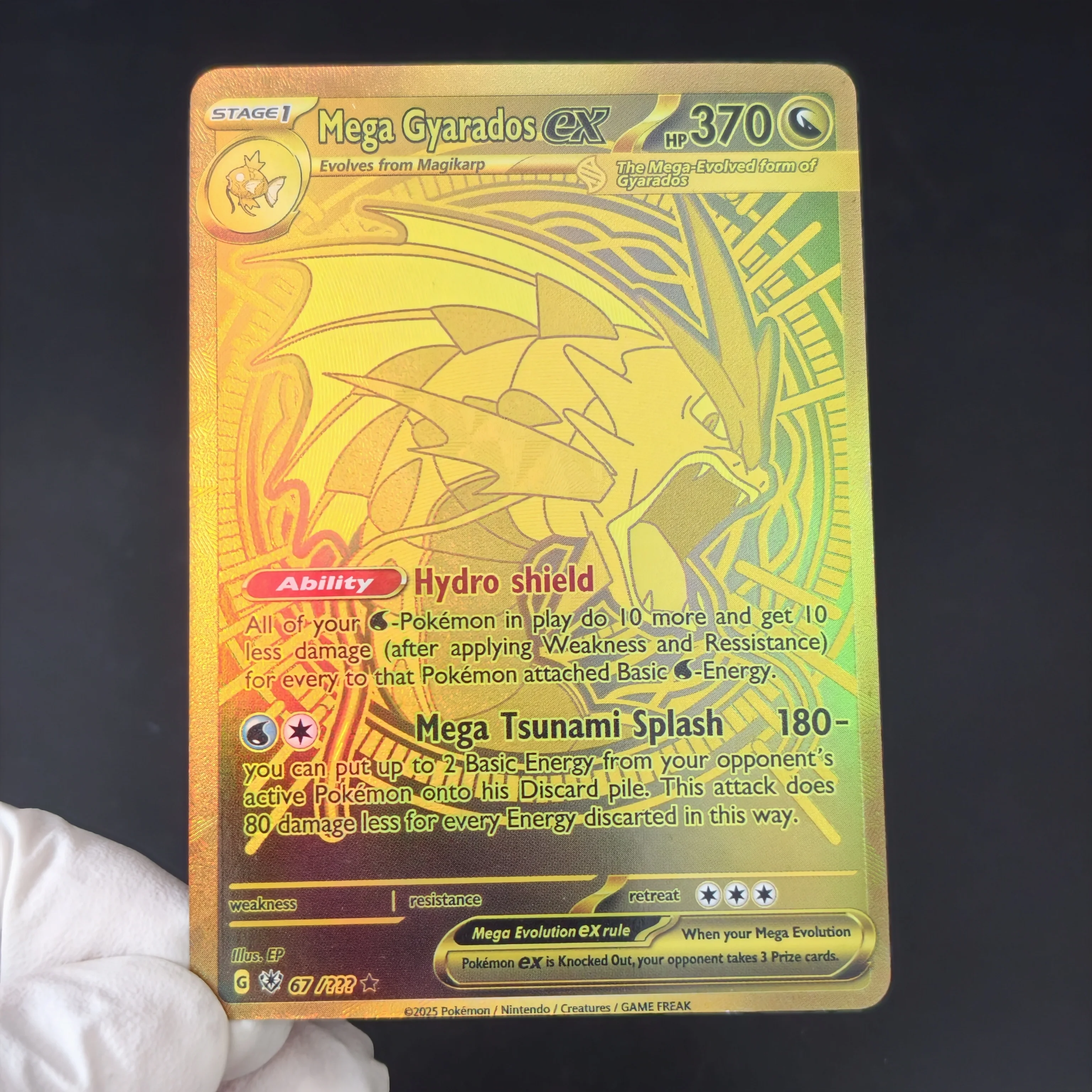 DIY Self Made TCG Mega EX collectible cards PKM Raichu X Blaziken Gyarados Gengar EX Holo Flash Texture MUR Gold Card