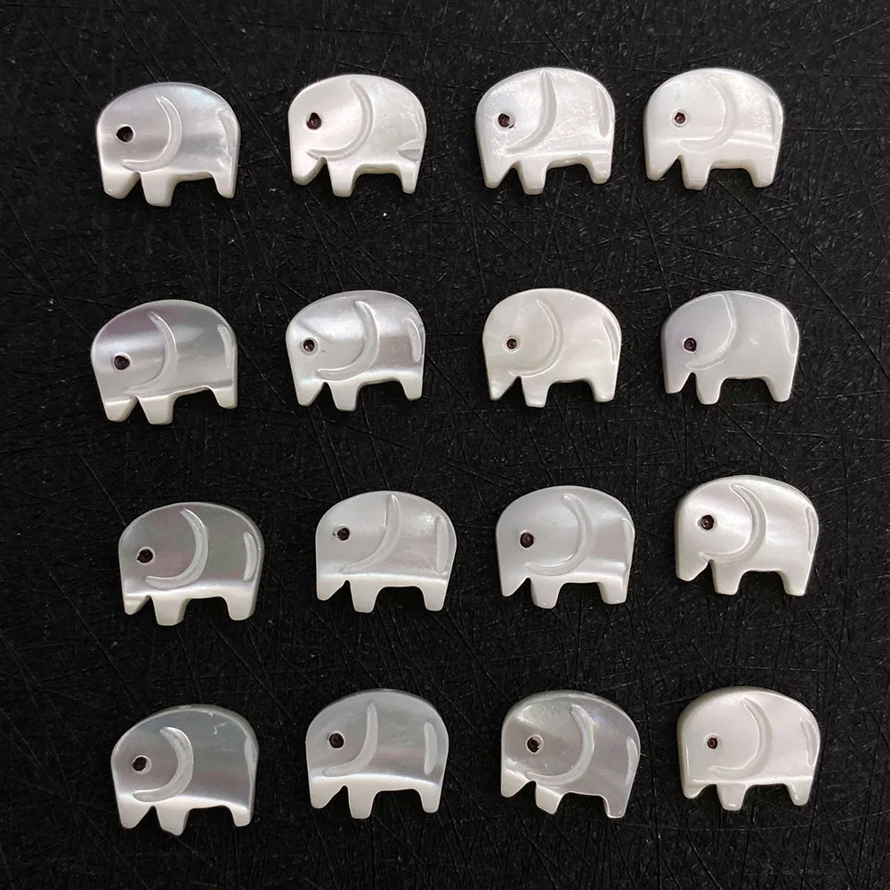 Natural Freshwater Shell Beads Animal Shape White Mother Of Pearl Shell Elephant Shape Charm DIY Necklace Bracelet Supplies Gift