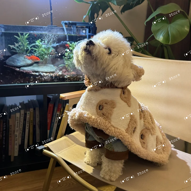 

Dog clothes for autumn and winter, warm and thick clothes, pet dog nightgown, blanket, small and medium-sized dog, cute