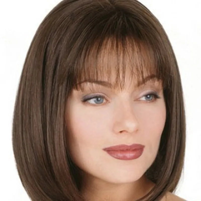 European and American wigs, short bob wigs with inward curls, fashionable medium-long wigs