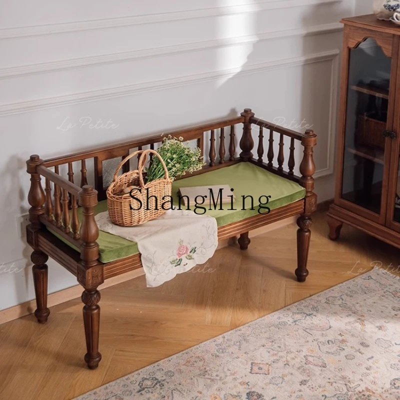 

ZYY medieval bench double chair home dining room living room bedroom chair cafe entrance chair