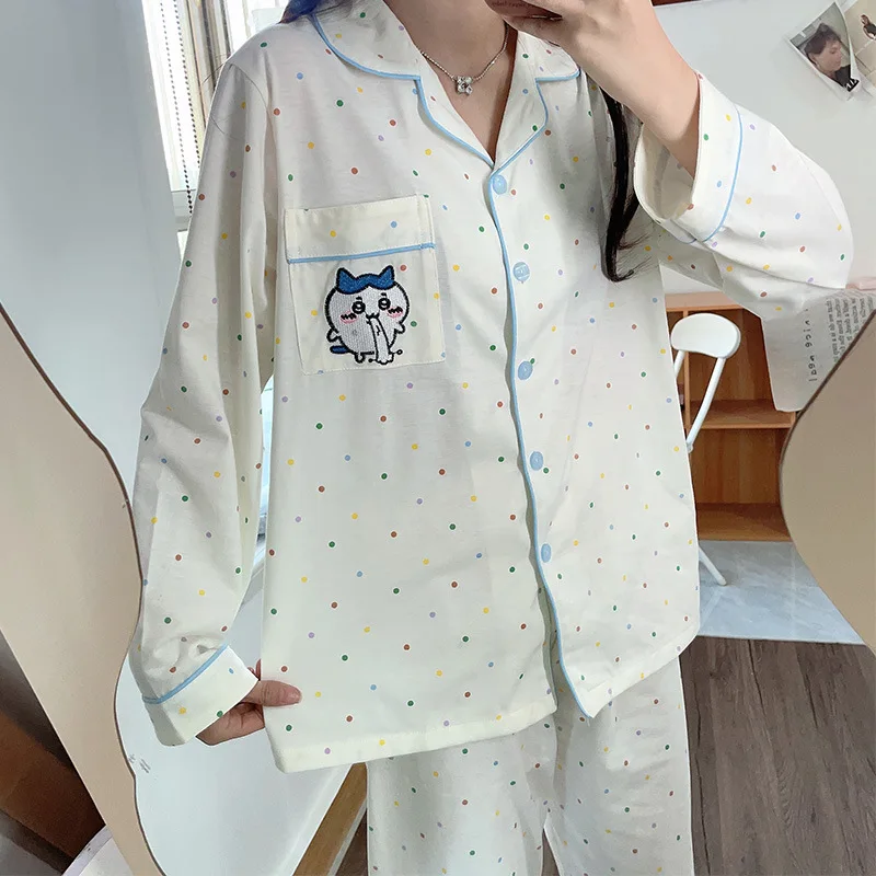 

Студенческая одежда для сна с героями мультфильмов, женская весенне-осенняя одежда для сна с длинными рукавами, домашняя одежда для девочек, удобная повседневная одежда