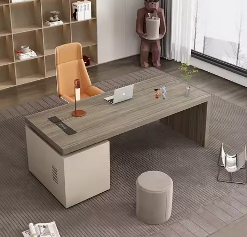 

~* Modern Single Staff Rectangular Minimalist Executive Adjustable Wooden Extendable Storage Drawer Furniture Office Table