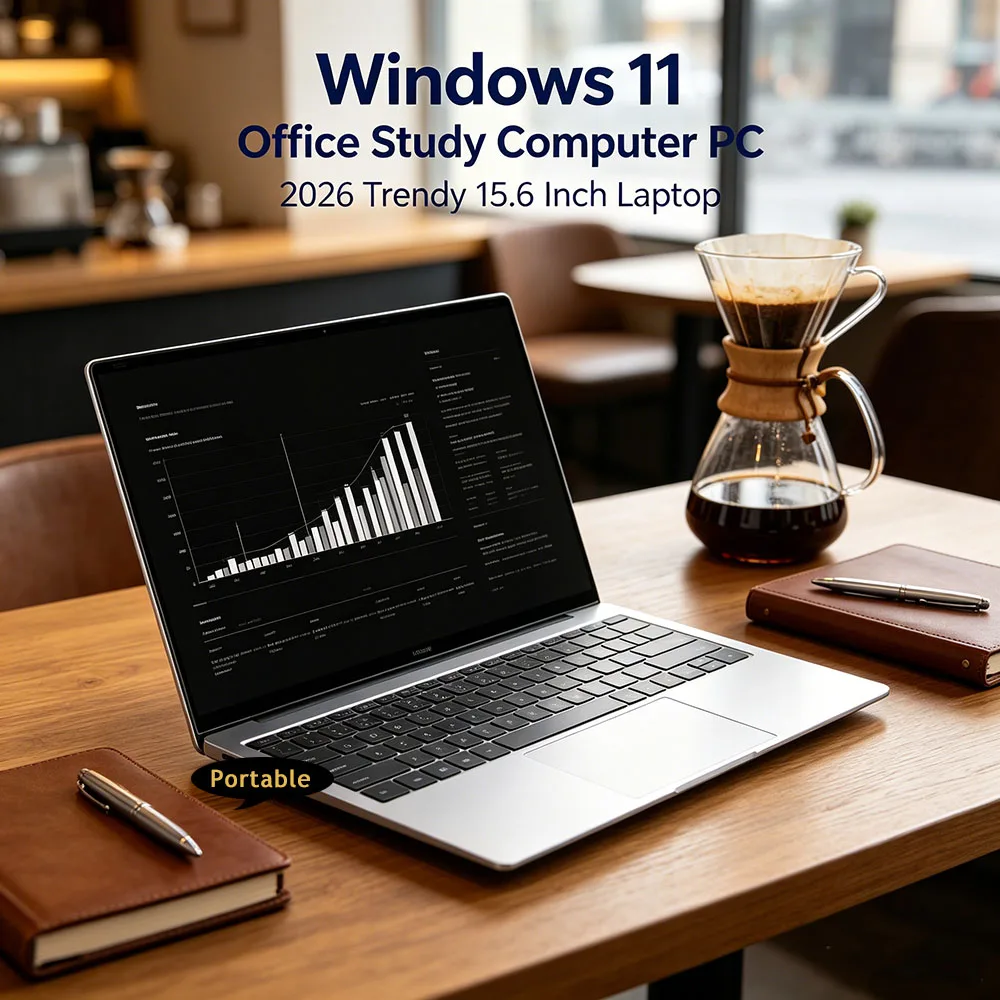 Компактный 15,6-дюймовый портативный ноутбук Intel N3700 с Windows 11, 32 ГБ DDR4, 2 ТБ SSD, для игр и офисной работы