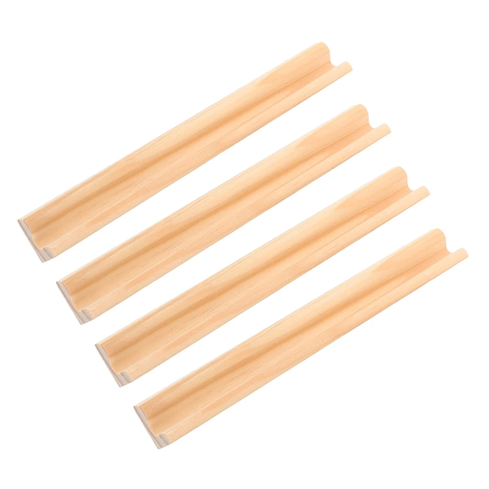 

4 Pcs 19cm Letter Ornaments Domino Bases Craft Pendant Desktop Holders Khaki Racks Display Trays Travel Wooden Base DIY Wooden