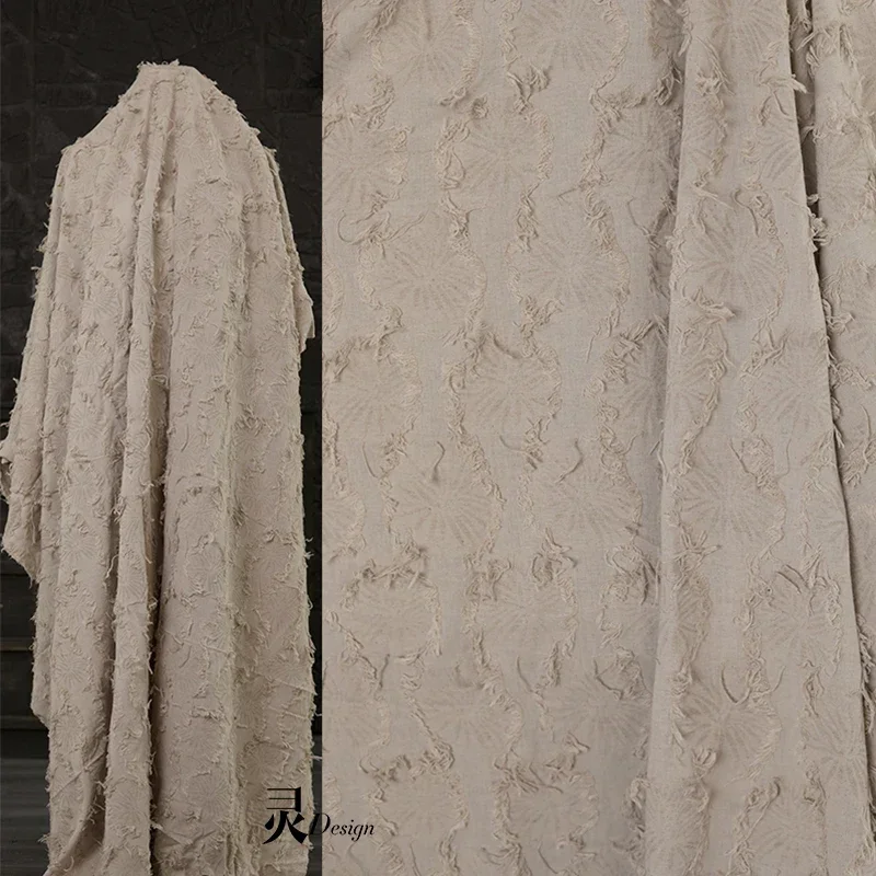 

Хлопково-льняная ткань с кисточками и цветочным узором в стиле ретро, сумка-юбка, рубашка Hanfu, ручная работа, сделай сам, градуированный модельер, материал для шитья своими руками