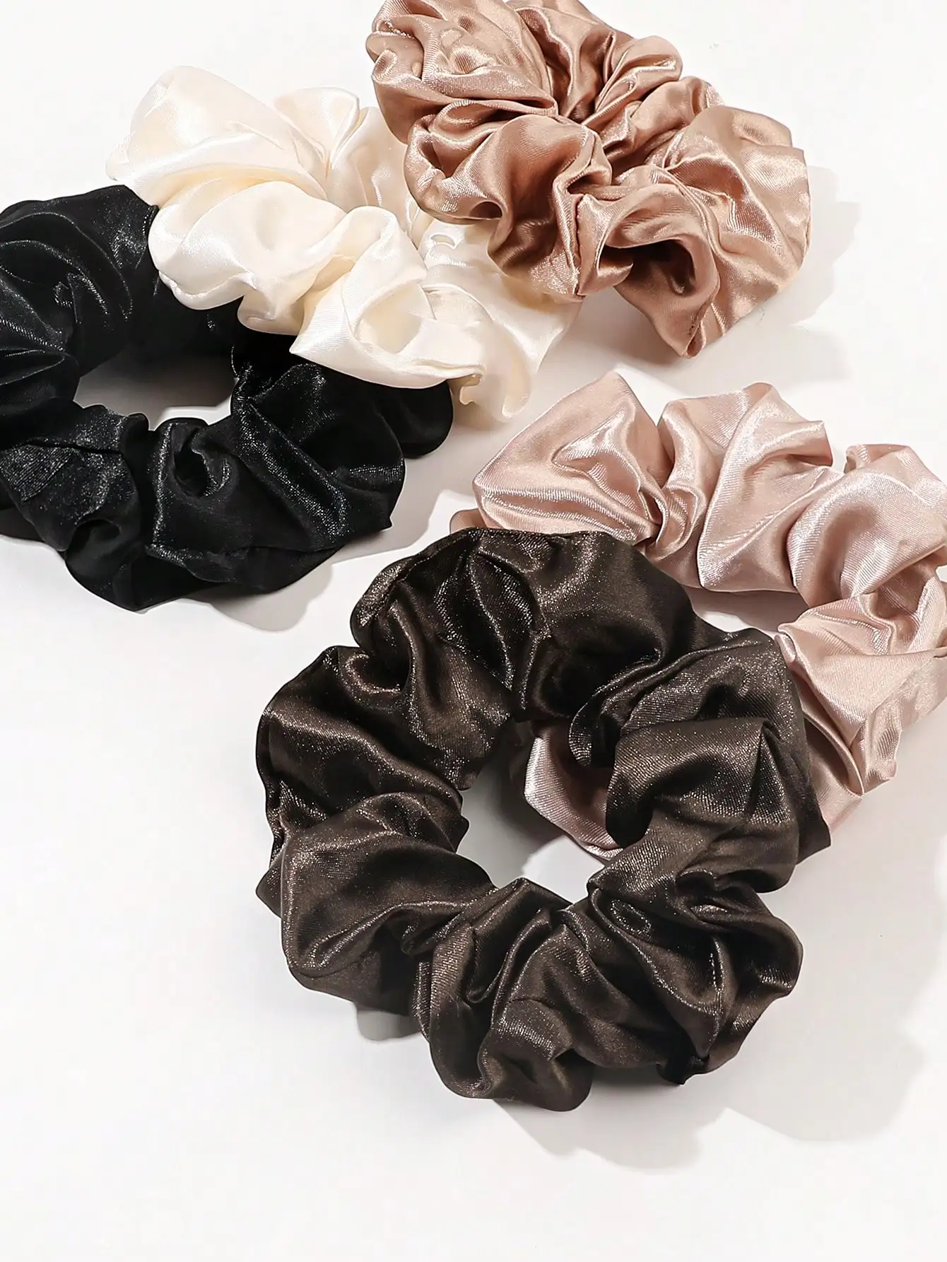 5Pcs Scrunchies Frauen Haar Krawatten Große Seide Satin Scrunchy Haar Bands Elastische Haar Zubehör Weiche Große Scrunchies Für Mädchen frauen – Detail 5