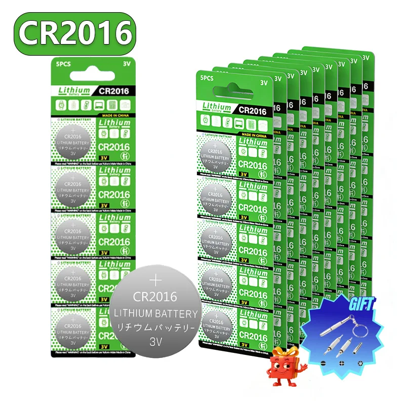 CR2016 3V Lithium Button Batteries For Watch Remote Control Toy Calculator Car Key New DL2016 LM2016 Coin Cells Battery Carded