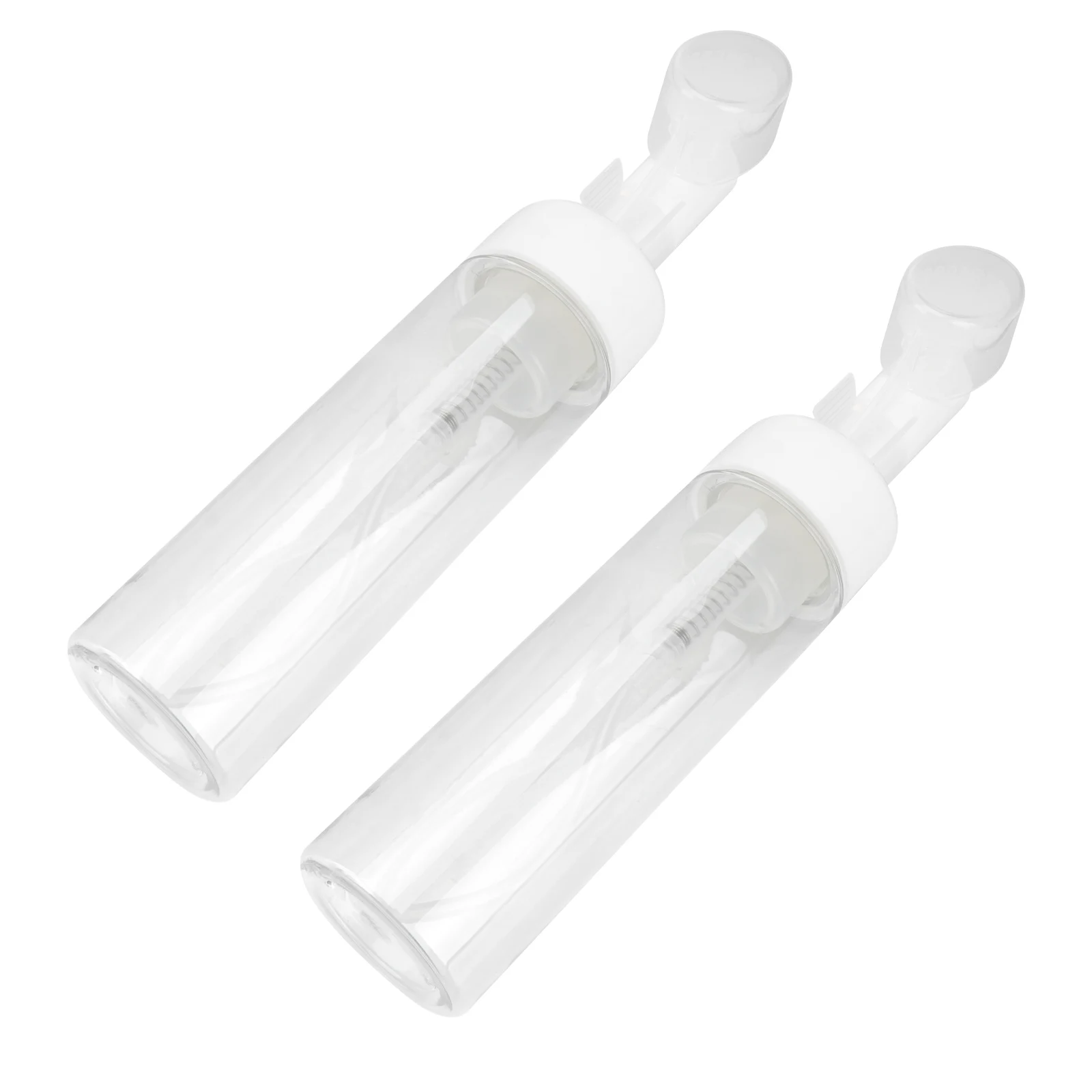 

2Pcs Portable Transparent Foaming Bottle Brush Head Refillable Travel Sub Bottle Leak Proof Container