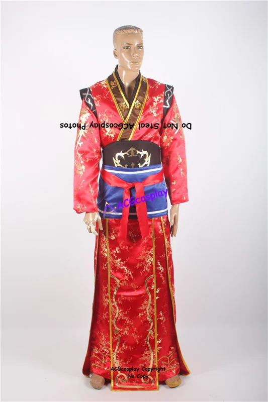 Dynasty Warriors Ling Tong Cosplay Costume Brocade Fabric made acgcosplay Garment