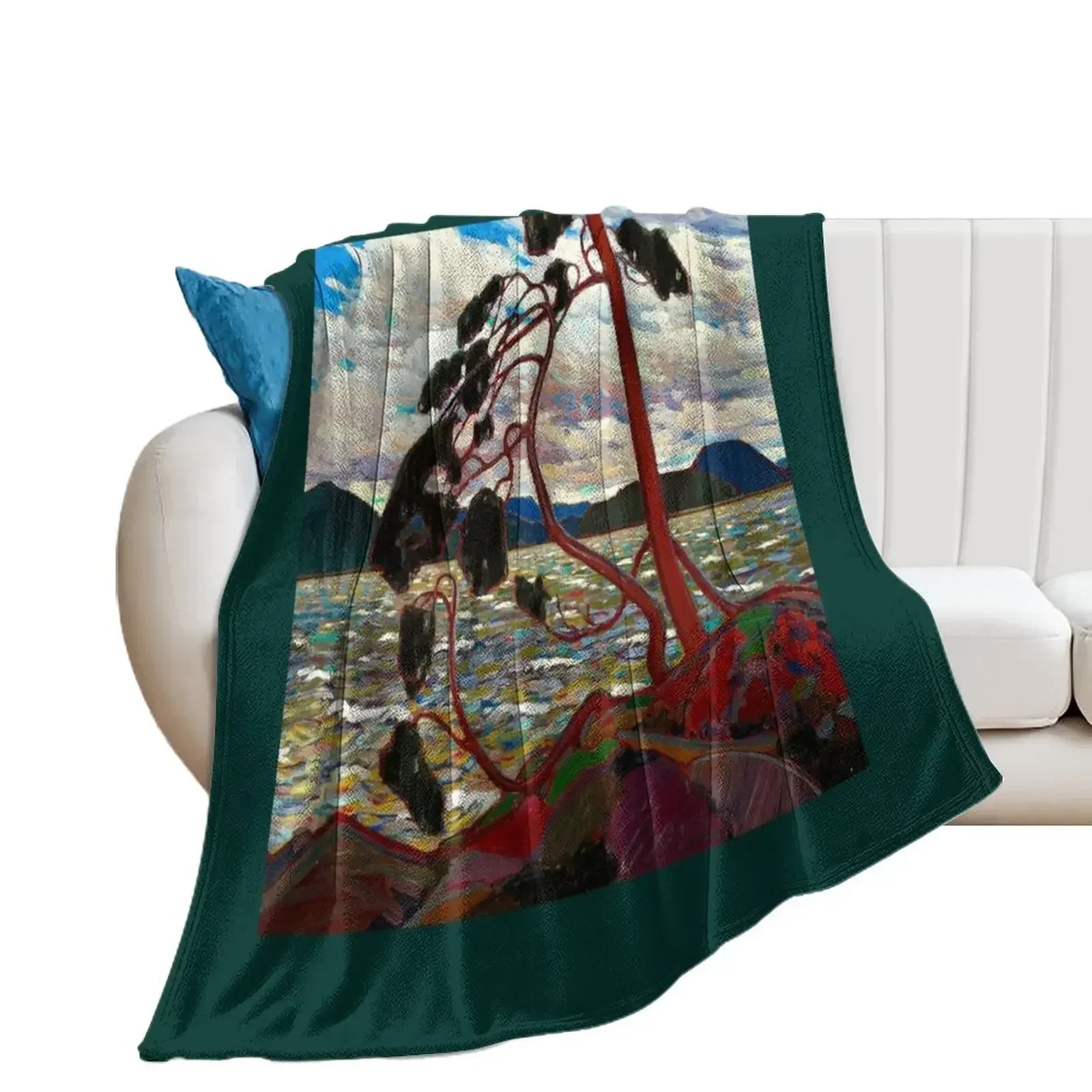 WEST WIND : Vintage 1919 Tom Thomson Algonquin Park Art Print Throw Blanket Baby Plaid Picnic christmas decoration Blankets