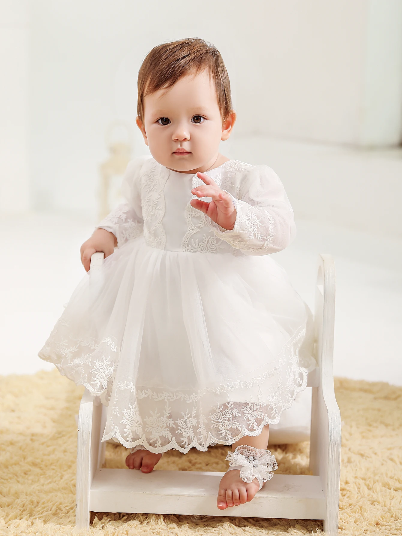 Lovely Newborn Dress Birthday Party Casual Girl Clothes First Birthday  Baby Girl Dresses