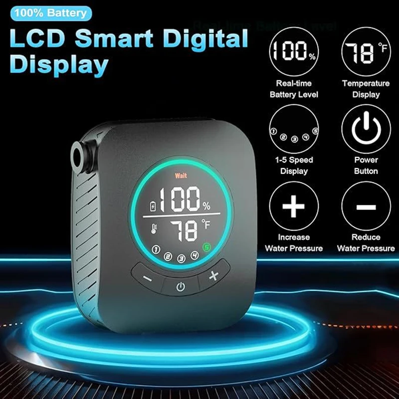 Ducha de Camping 3,6 V 8000mAh IPX8 fuente de alimentación portátil a prueba de lluvia para exteriores ducha de campamento recargable ducha al aire libre