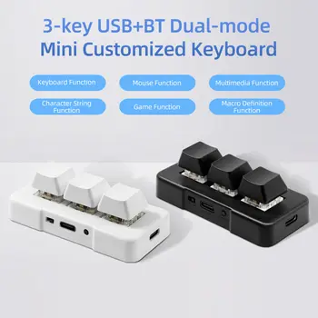 MK321BT 3 Tuşlu Mini Özel Tasarım Klavye, Mekanik Mavi Anahtarlı, USB+BT Çift Modlu, Ofis, Oyun ve Multimedya Klavyesi 10 best sales Mavi anahtarlı klavye - №8