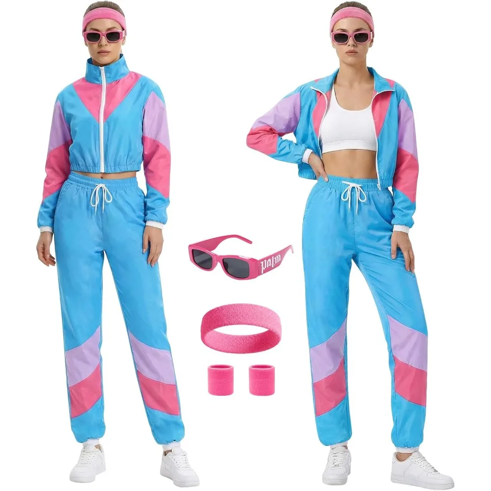 

Women's Men's Costume 80s 90s Suit Party Accessories Disco Jacket Trousers Outfit Costume Tracksuit for Carnival Party Stage