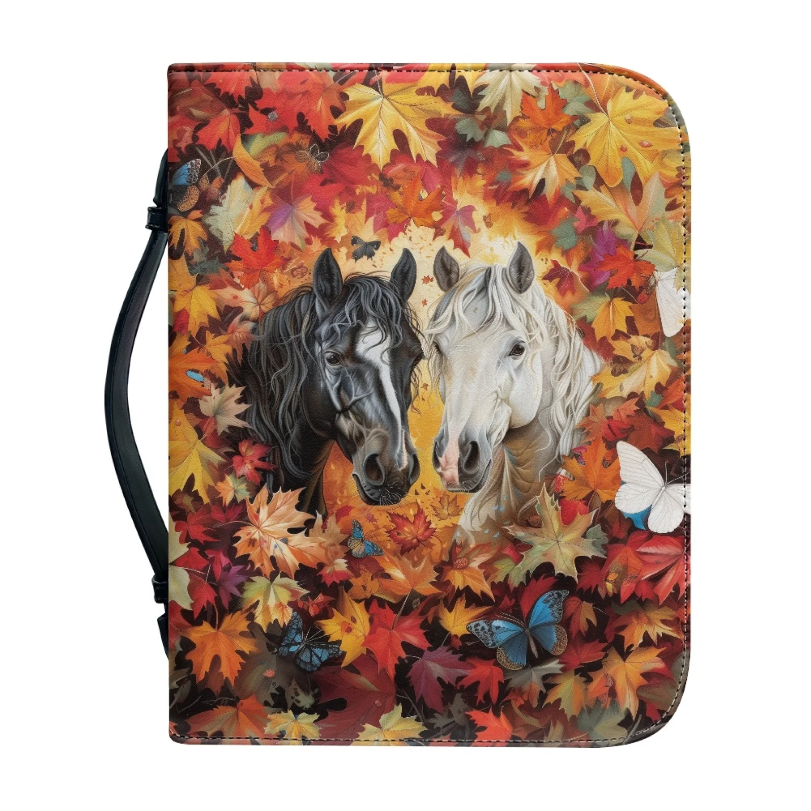 PENSTROLL Bible Book Covers Large Capacity Bible Cover Case for Church Men Horse Maple Leaves 2026 Collection