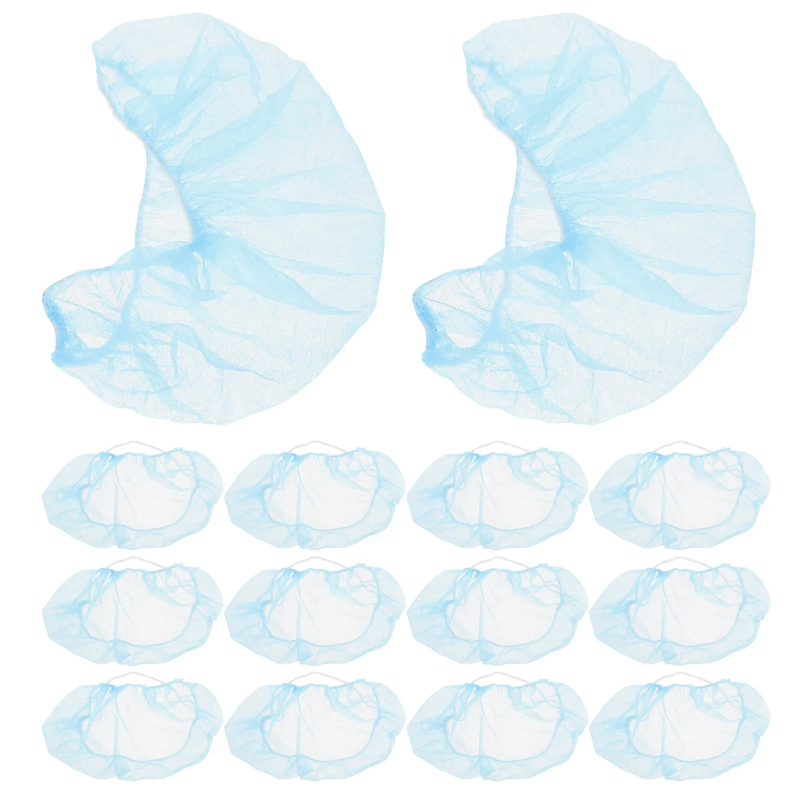 

100 шт. одноразовых сеток для бороды с эластичными петлями для ушей, нетканые защитные накладки для волос на лице для пищевой промышленности, ресторанов, пекарен