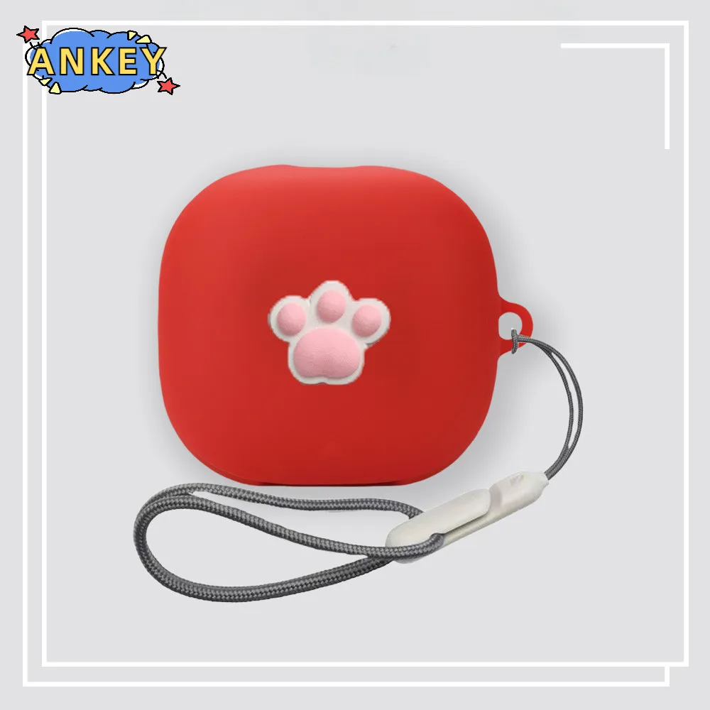حافظة لهاتف Beats Powerbeats Pro 2 من السيليكون لسماعات الأذن اللطيفة على شكل قرش ناعم وغطاء لسماعات الرأس مع حبل