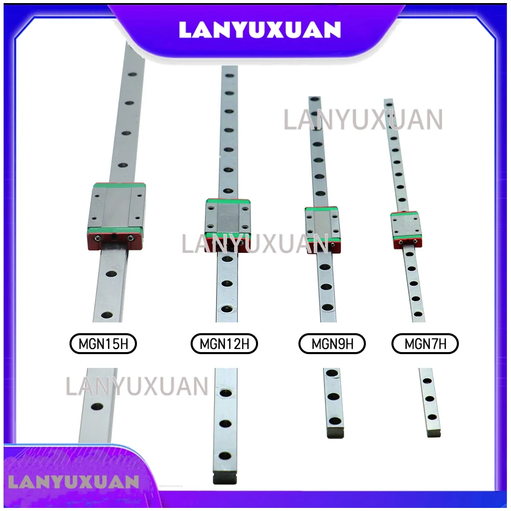 MGN7H MGN9H MGN12H MGN15H Length from 100mm to 500mm miniature linear guide rail slide carriage 3D Printer part MGN12C CNC