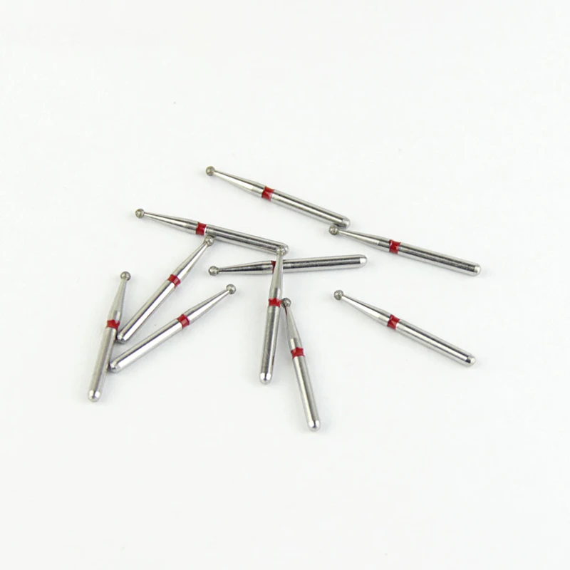 10pcs/Lot Dental Drill Odontologia Ball Round Diamond Burs FG Shank for 1.6mm High Speed Handpiece Dentistry Grinding Tools