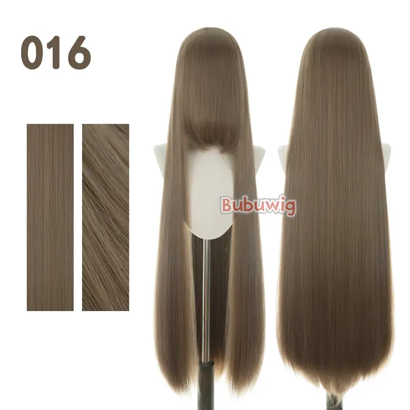Bubuwig Synthetic Hair 100cm Long Straight Pure Color Cosplay Wigs Over 100 Colors Black White Red Blue Brown Wig Heat Resistant - Image 97