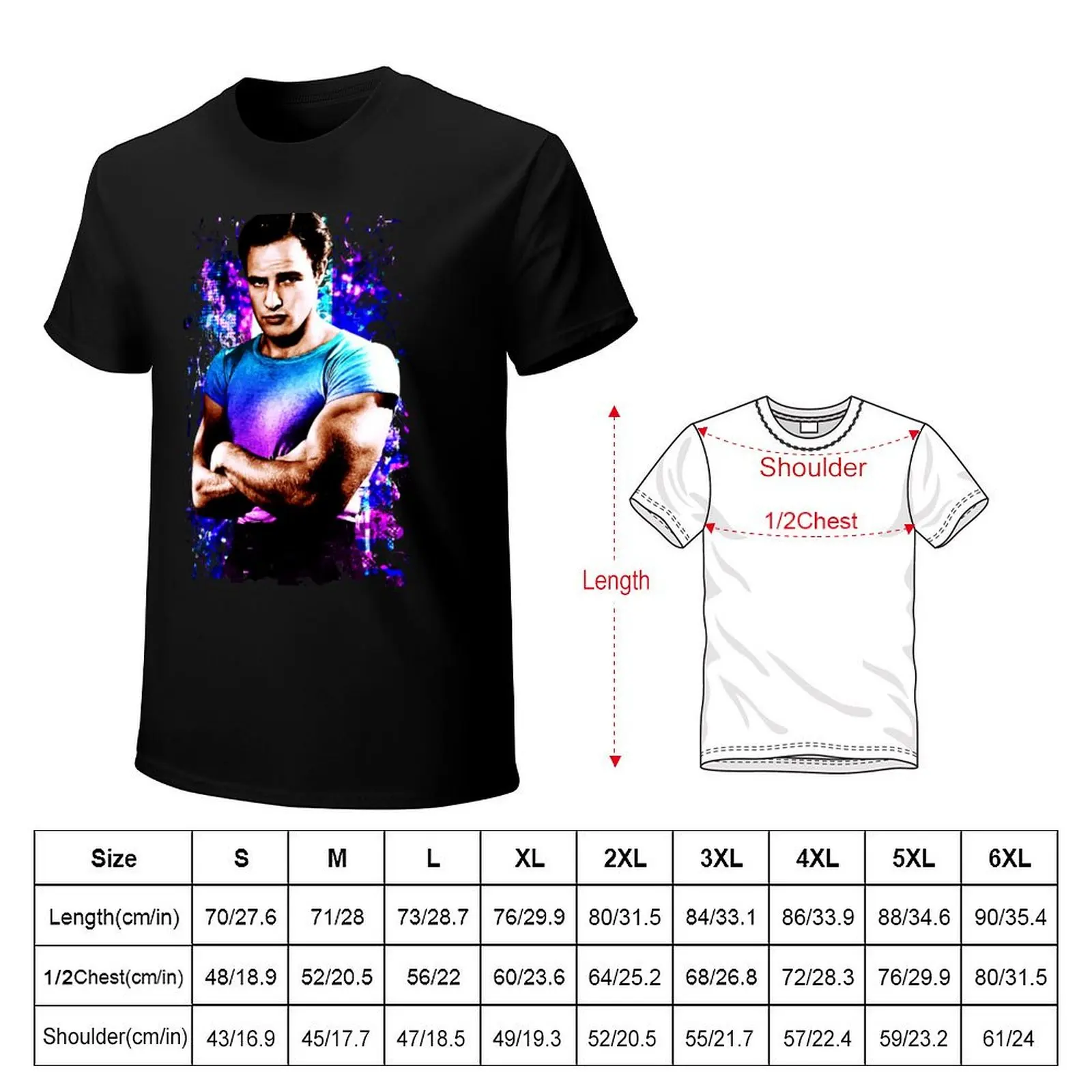 Marlon Brando, Color source 1 T-Shirt Soft Lightweight Cotton T-Shirt