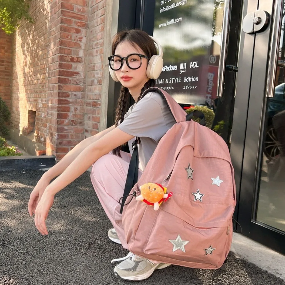 

Portable Large Capacity Women Backpack Lightweight Nylon Student Rucksack Adjustable Strap Travel Backpack Outdoor