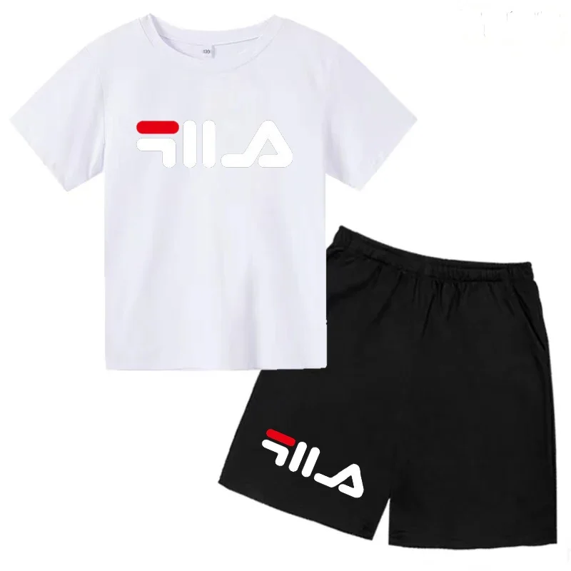 3-14 Years Old Children\'s Summer T-shirt Suit Girl Charming Shirt Boy Shorts Sportswear Baby Toddler Sunshine Brand Lounge Wear