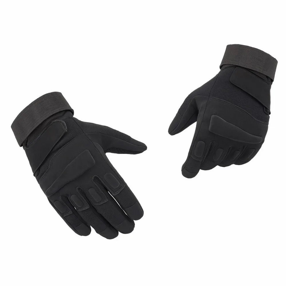 

Fashion Wear-Resistant Motorcycle Gloves Black Anti-Slip Mountaineering Gloves Anti Cutting Polyester Full Finger Gloves Men