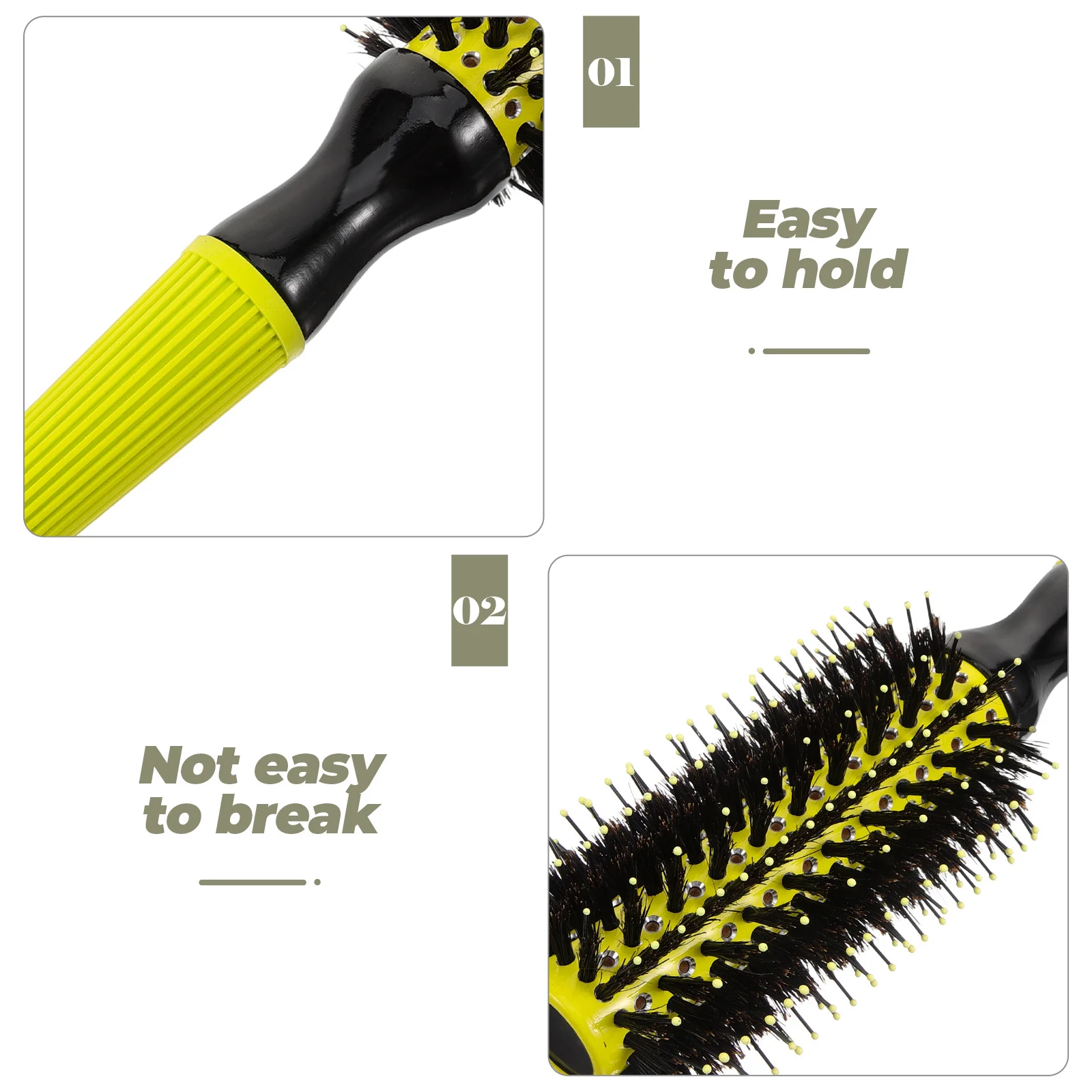 

Small Round Roller Hair Brush Anti-Slip Handle Soft Bristles Comfortable Styling Travel Curl Shine Brush for Women Men