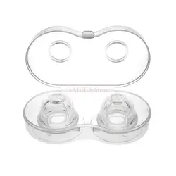 C9GB 1 Pair Silicone Nipple Corrector Painless Nipple Sucker Puller Aspirator for Correction Flat Inverted Nipples Breast Women