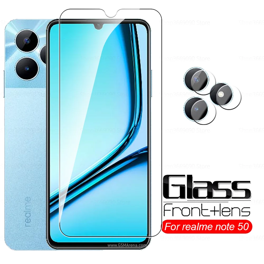 2 To 1 Tempererd Glass Camera Lens Screen Protector For Realme Note 50 4G Phone Protective Glass Realme Note 50 Note50 6.74inch