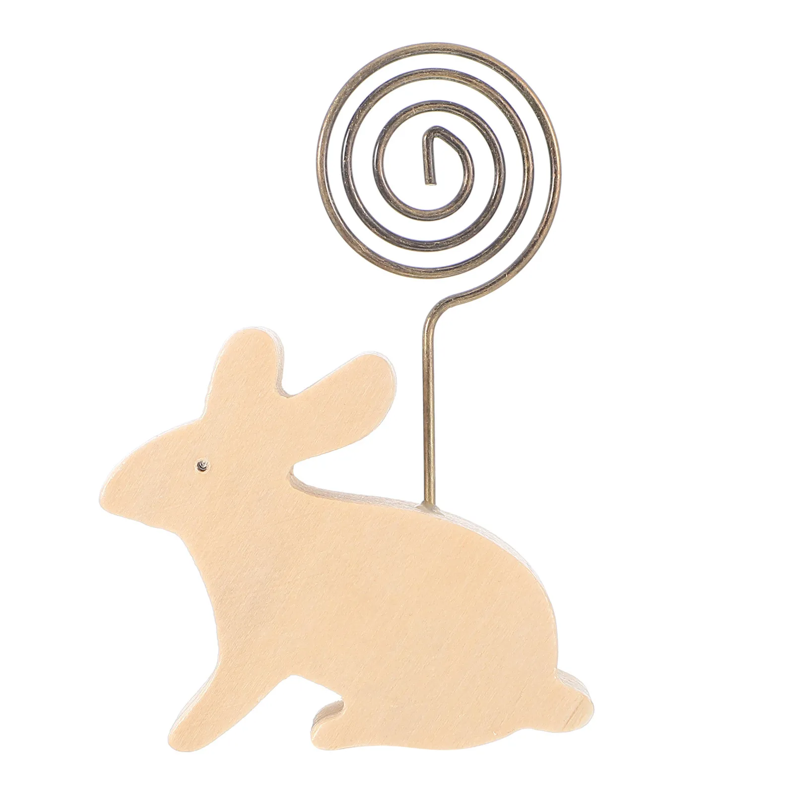 Cute Cartoon Rabbit Memo Clip and Photo Holder Made of Wood Iron for Desk Home Office Easter Decor Wooden Rabbit Decor Bunny