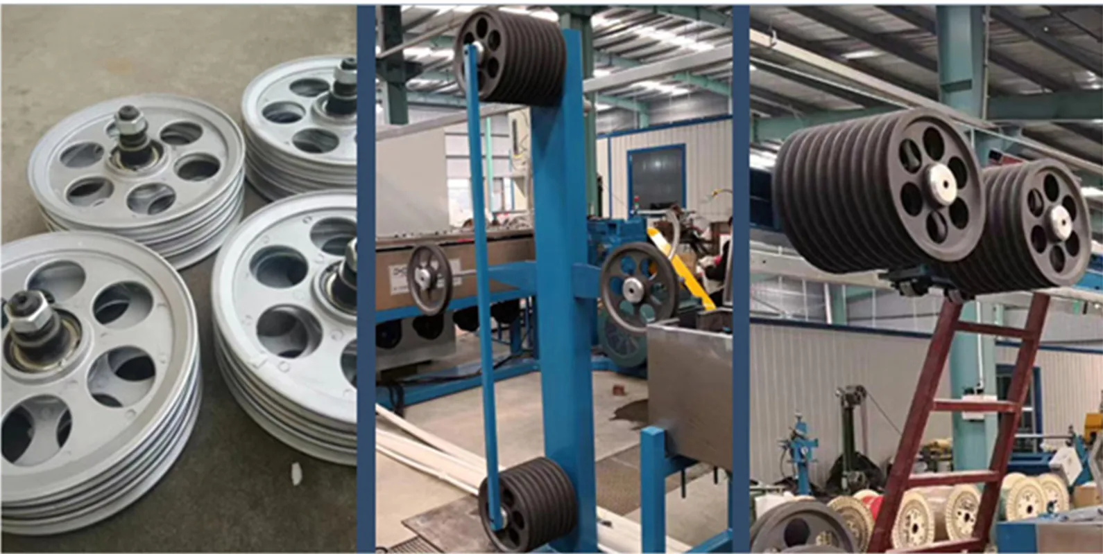 QIPANG Diameter200mm Sprayed Anodized Aluminum Textile Accessories Machine Storage Wire Wheel Accumulator Combined Pulley